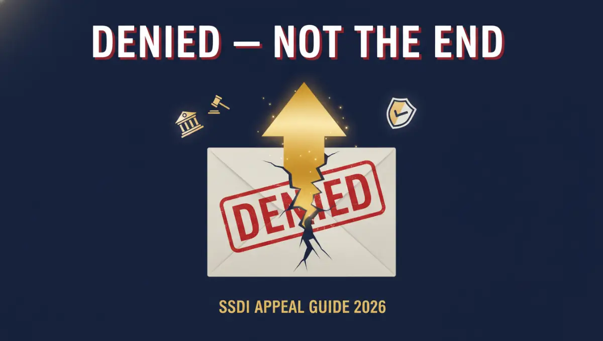 SSDI application denied appeal guide 2026 — step-by-step process to win disability benefits